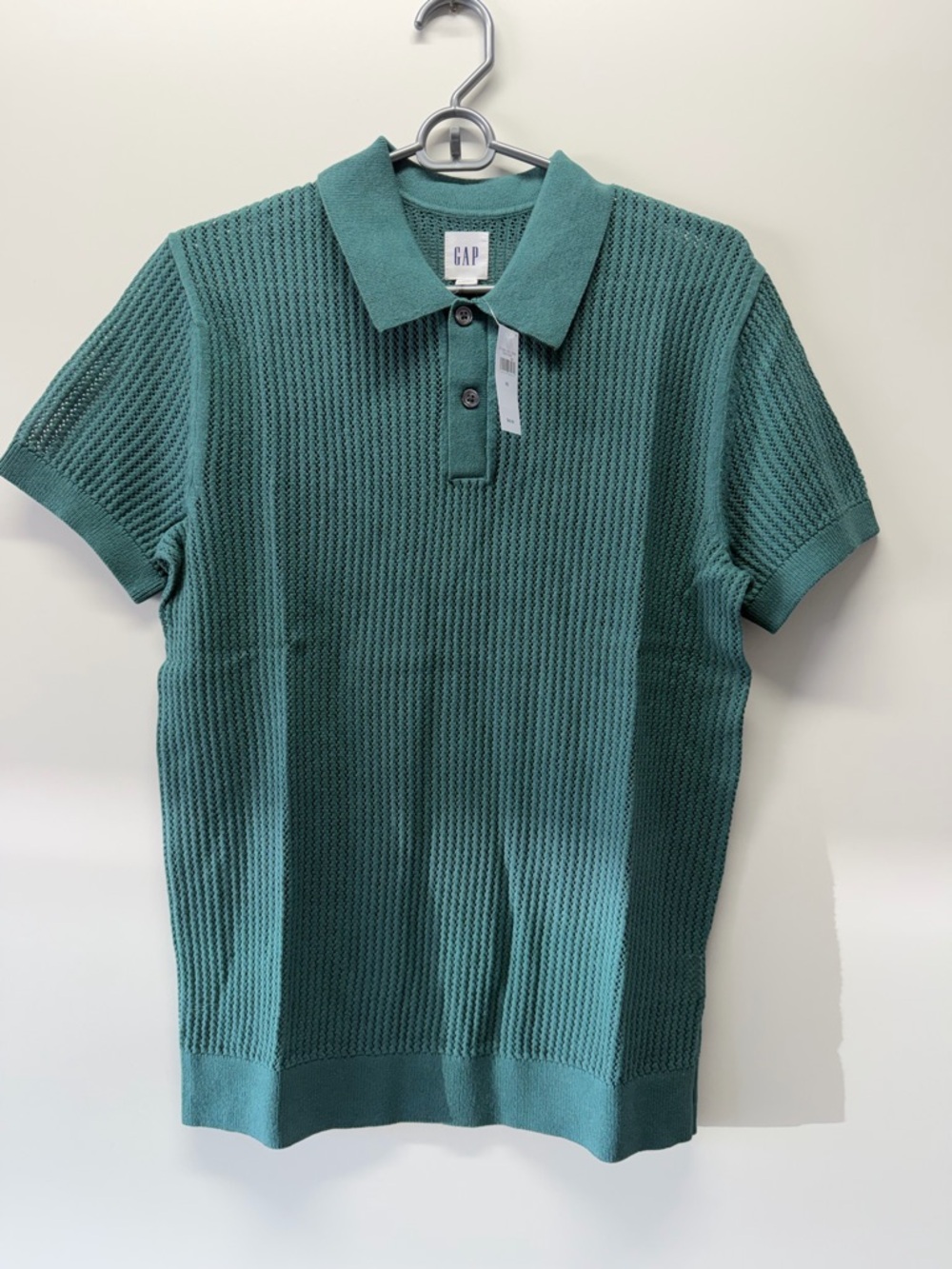 GAP Open-Knit Polo in Teal Green